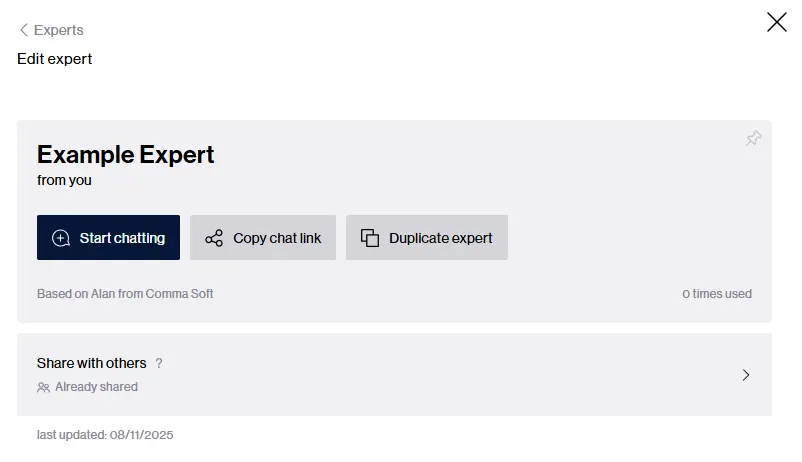 Expert Settings