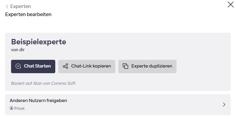 Experteneinstellungen